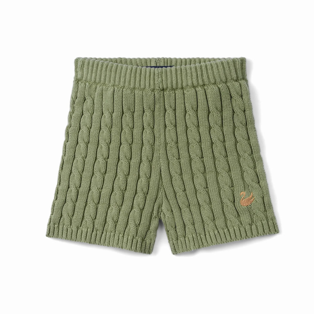 Cable Knit Short in Sage Green