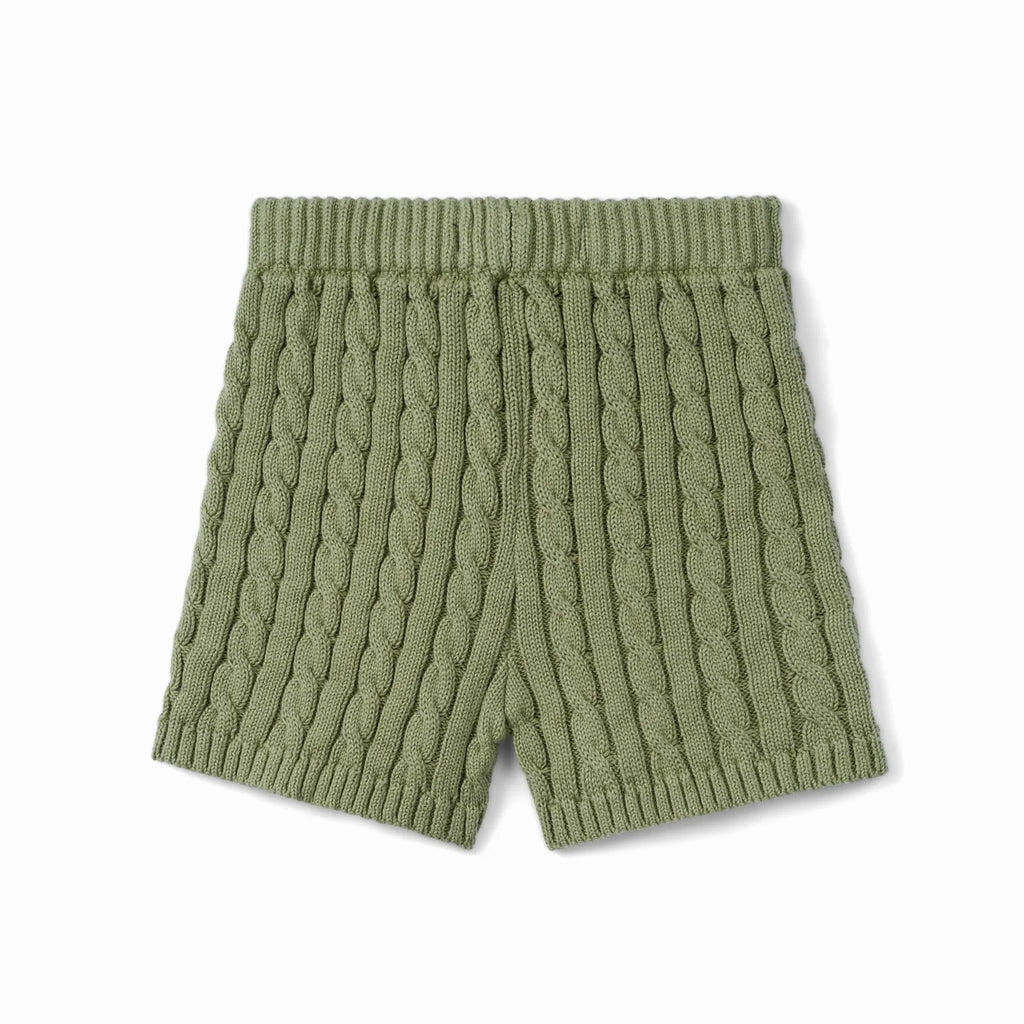 Cable Knit Short in Sage Green