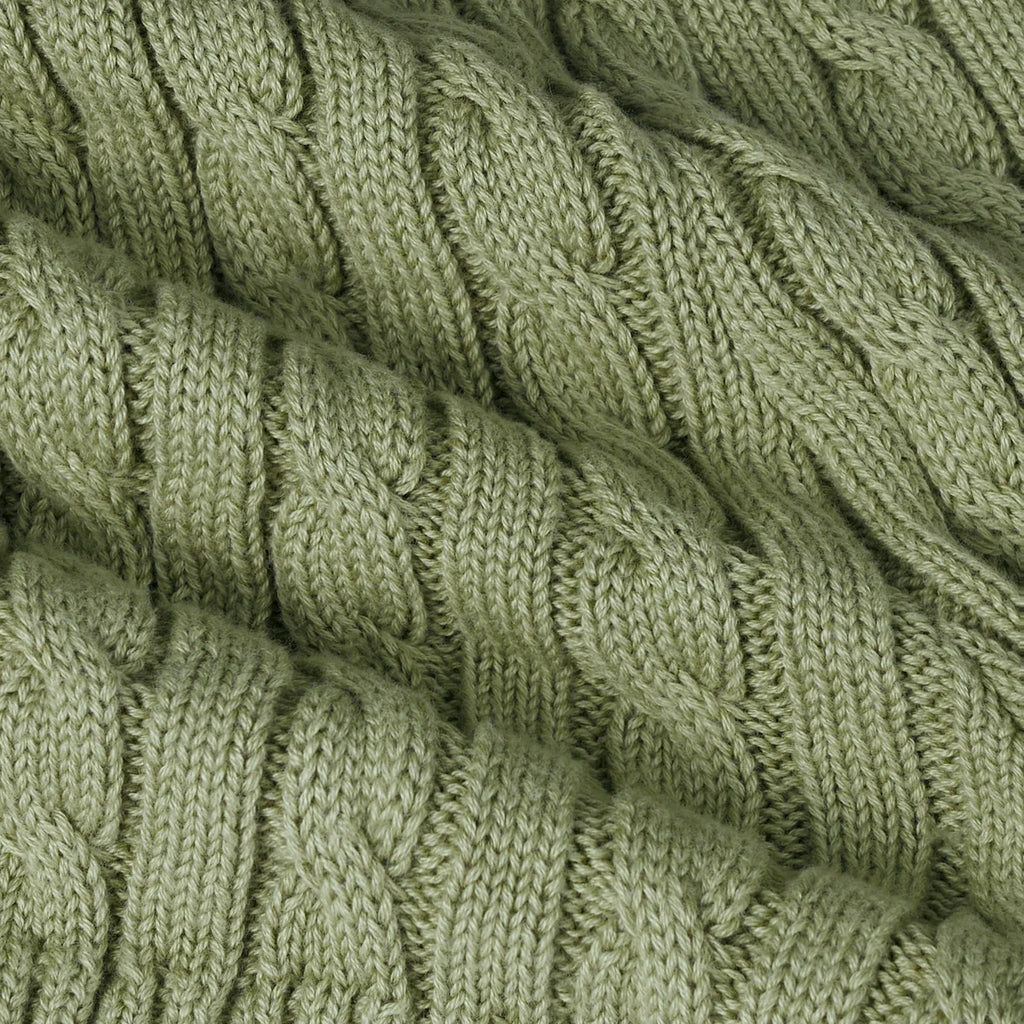 Cable Knit Short in Sage Green