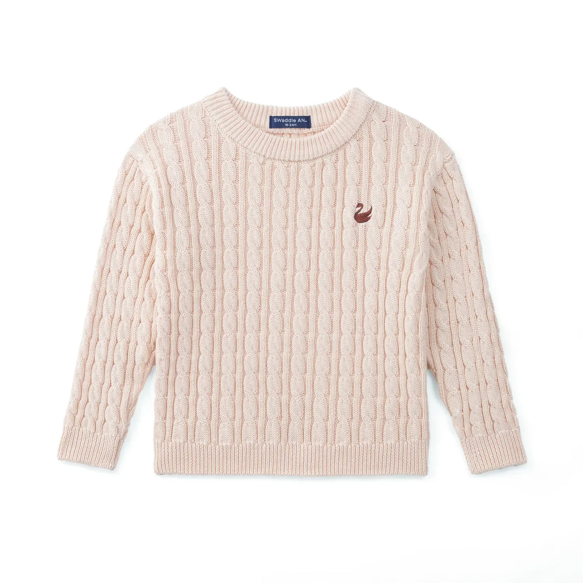 Classic Cable Knit Baby Sweater in Beige