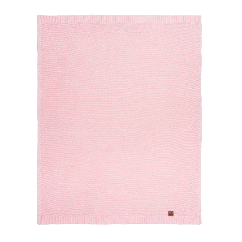 Classic Knit Cotton Baby Blanket in Pink