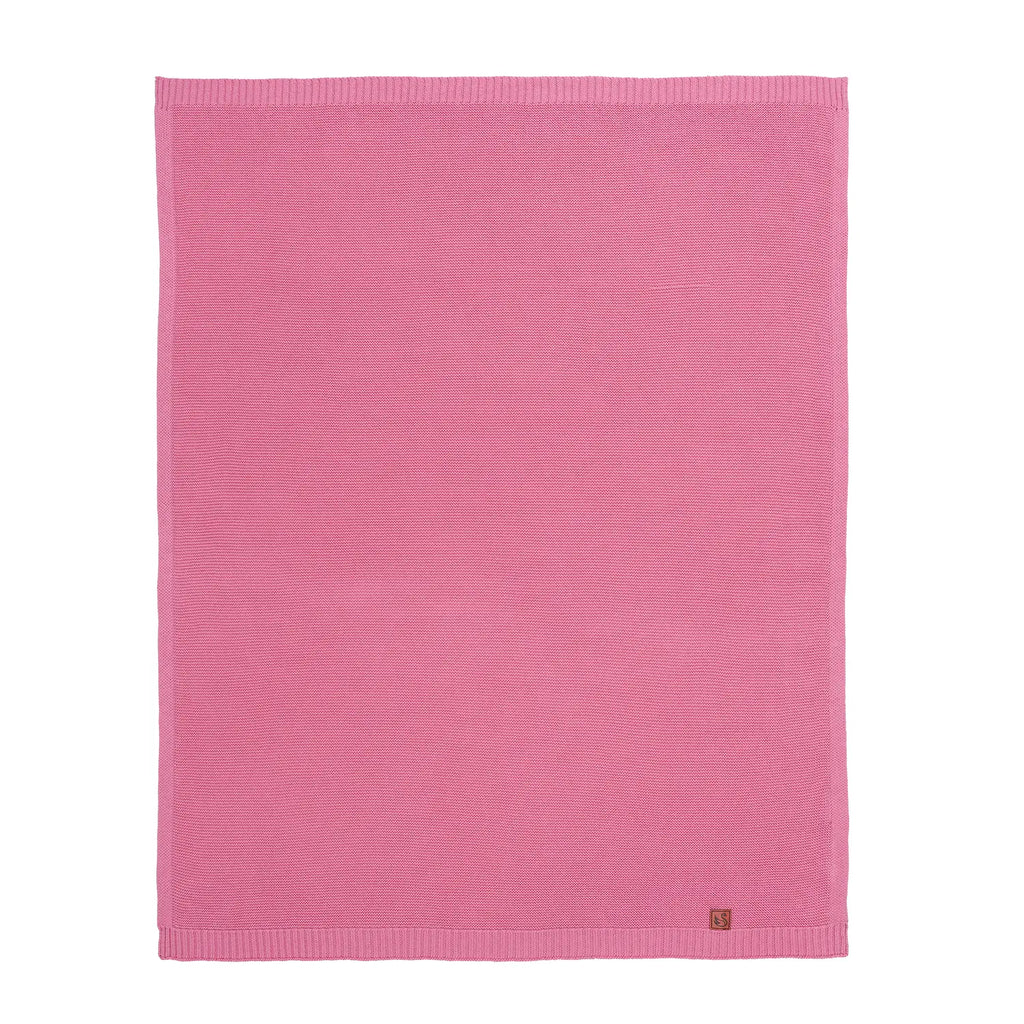Classic Knit Cotton Baby Blanket in Rose Pink