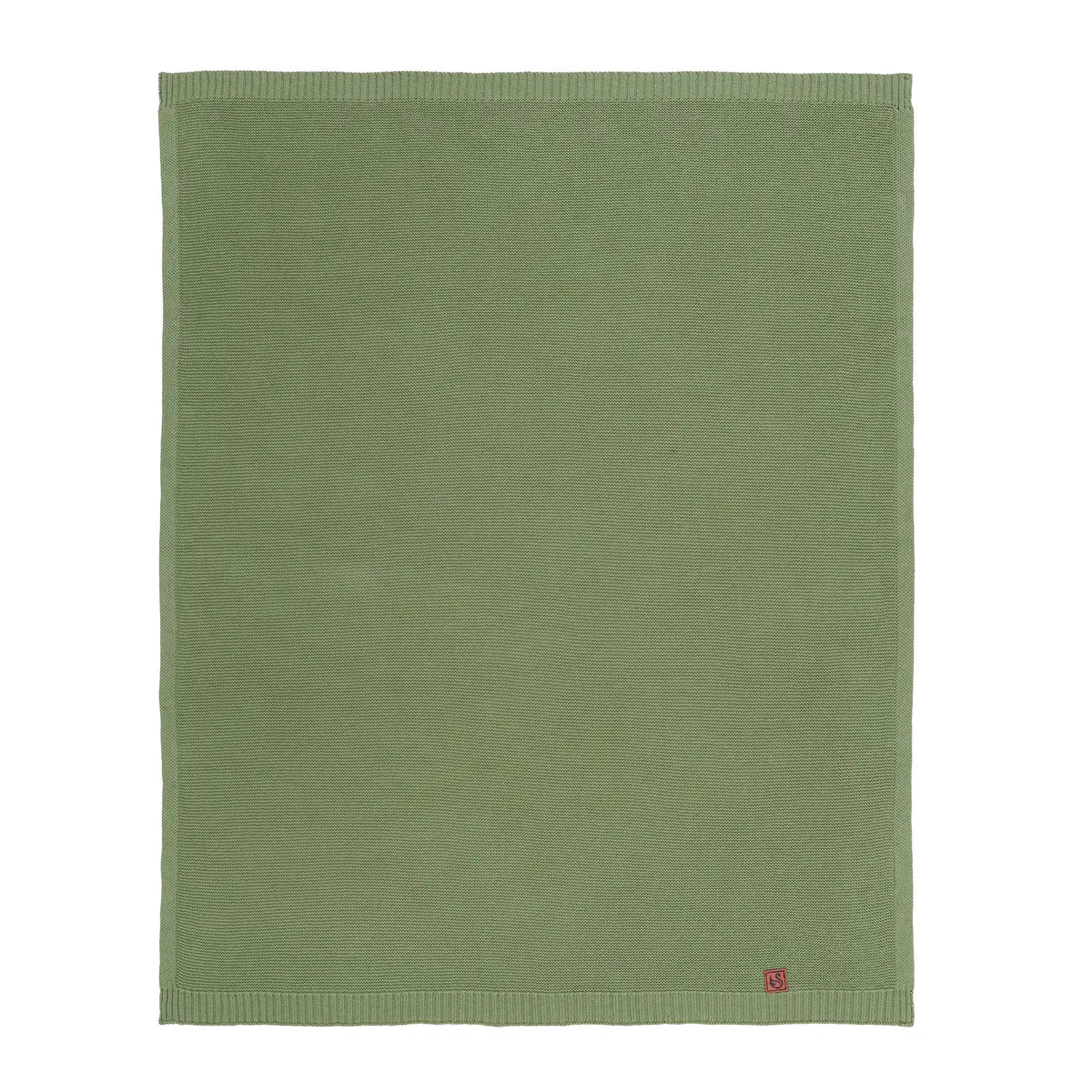Classic Knit Cotton Baby Blanket in Sage Green