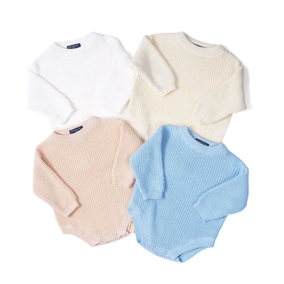 Classic Chunky Knit Baby Romper in Cream