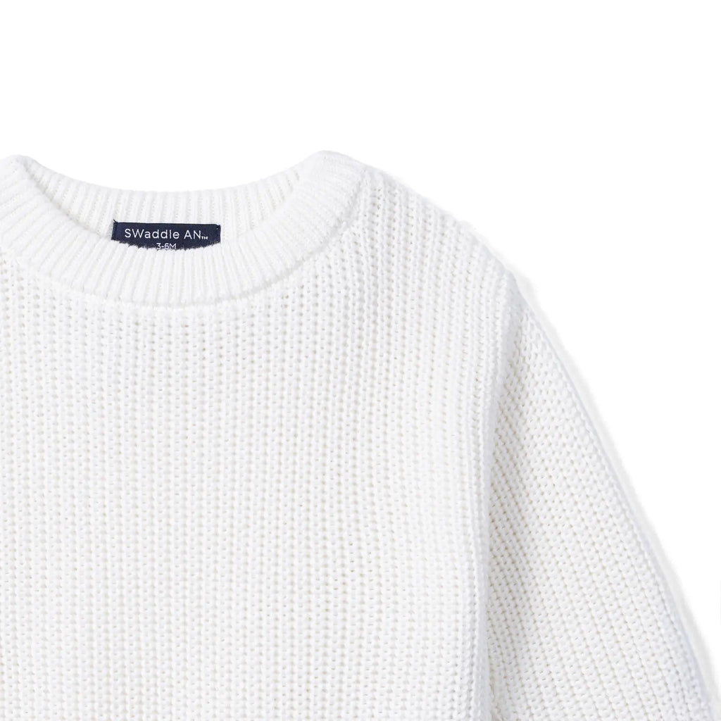 Classic Chunky Knit Baby Romper in White