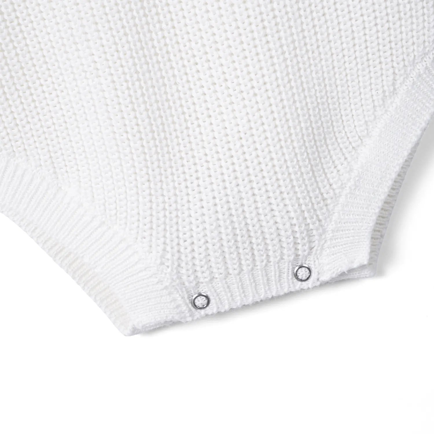 Classic Chunky Knit Baby Romper in White