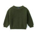 Classic Knit Baby Sweater in Forest Green