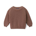Classic Knit Baby Sweater in Mocha