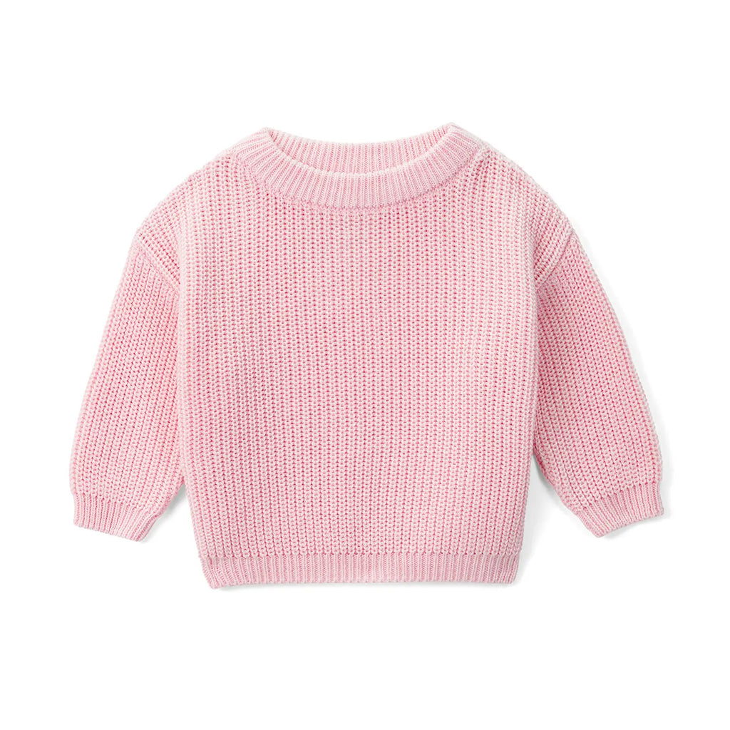 Classic Pink Knit Baby Sweater