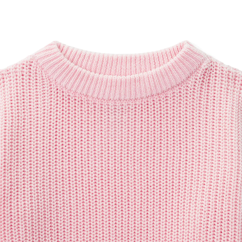 Classic Pink Knit Baby Sweater