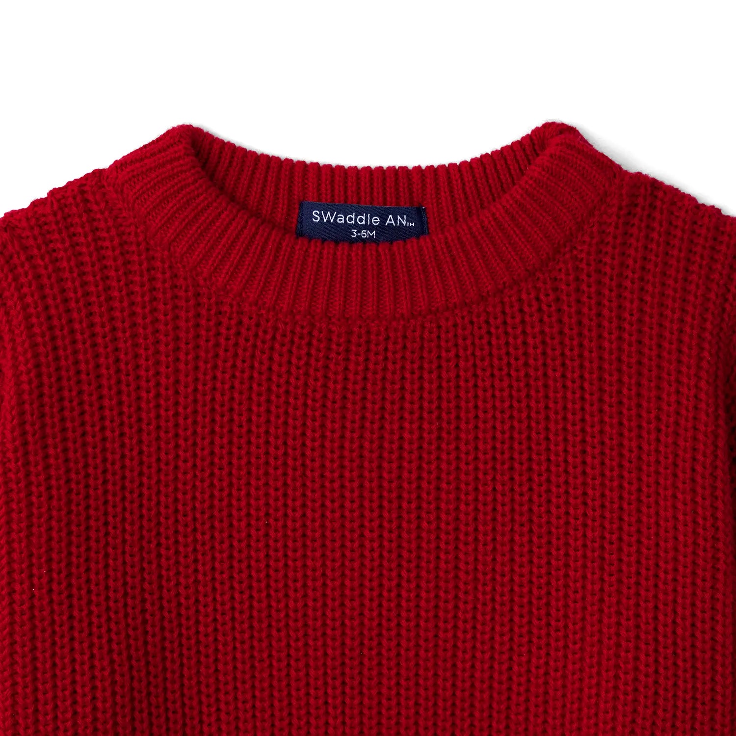 Classic Knit Baby Sweater in Red Xmas
