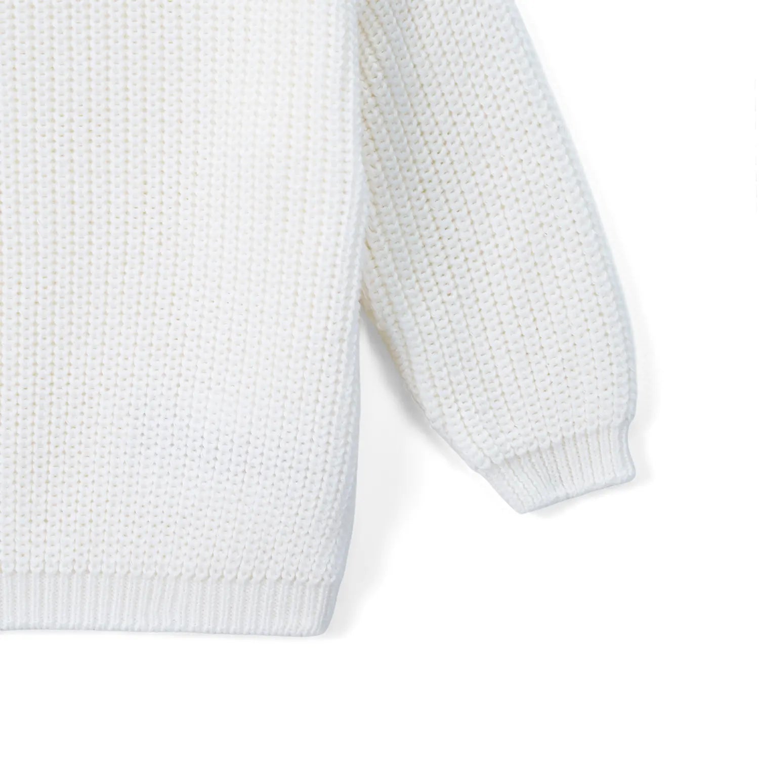 Classic Knit Baby Sweater in Timeless White