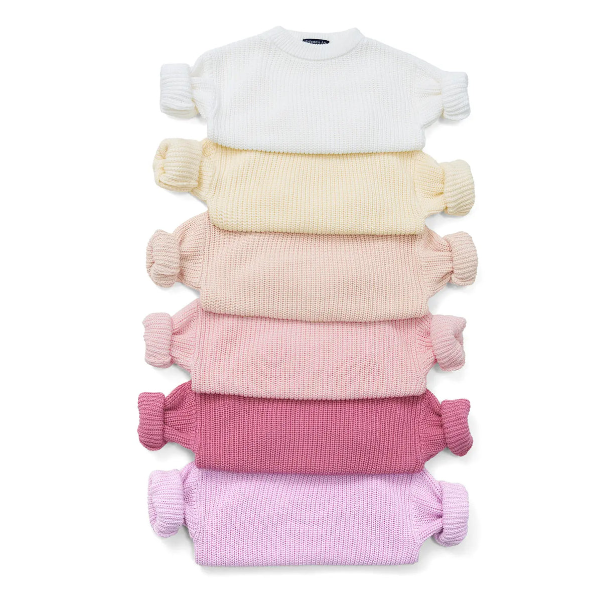 Classic Knit Baby Sweater in Lilac