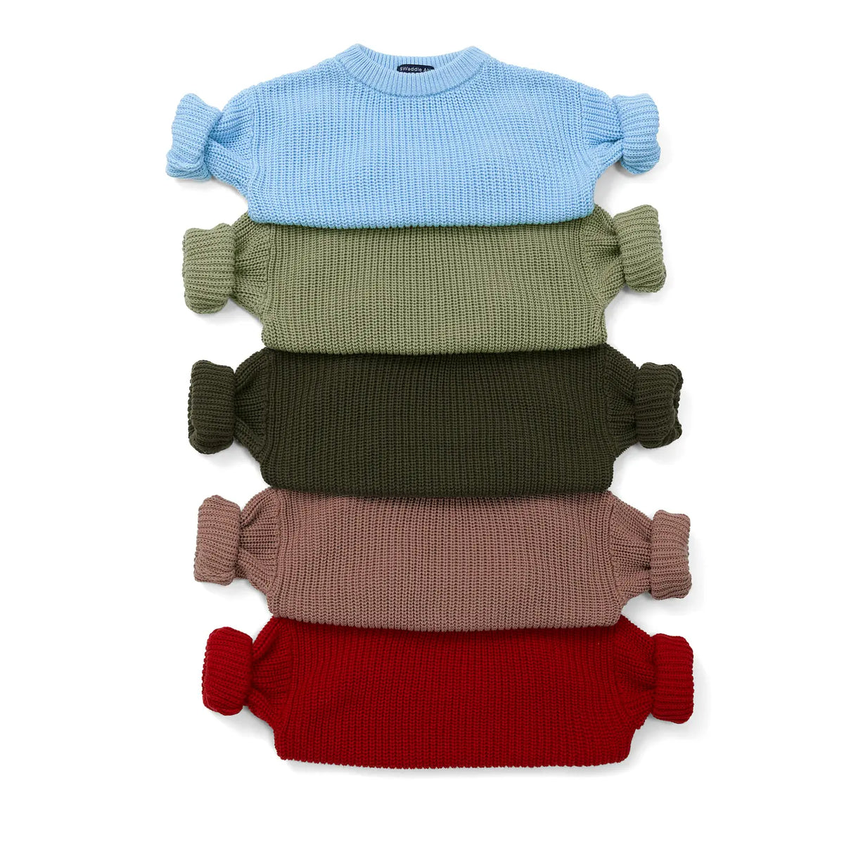 Classic Knit Baby Sweater in Baby Blue