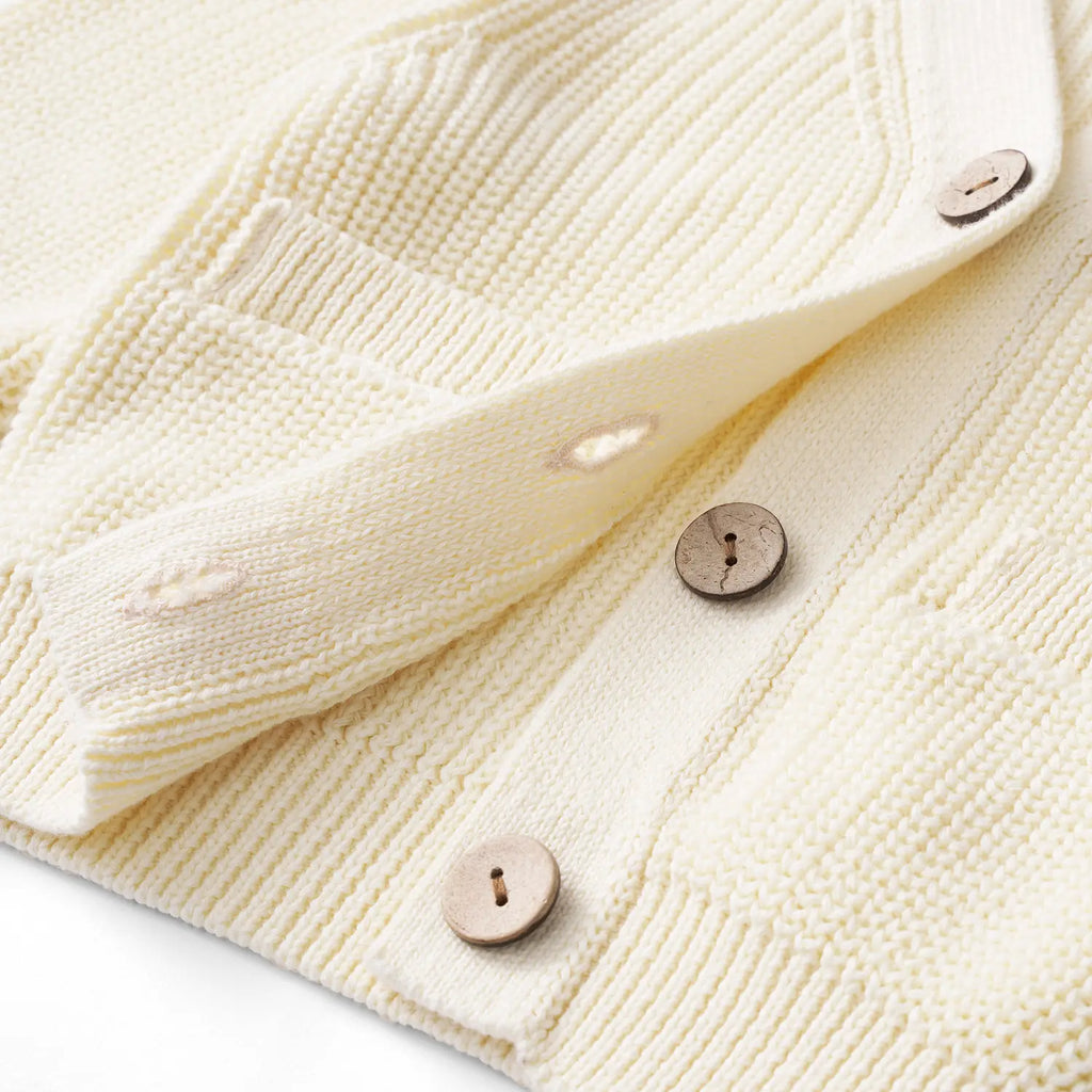 Classic Cardigan with Pockets in Cream
