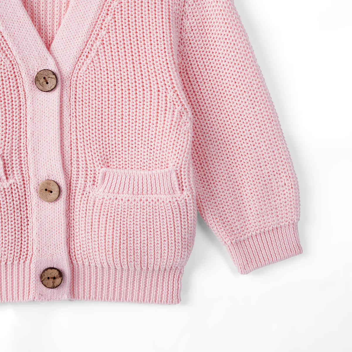 Classic Cardigan with Pockets in Pink