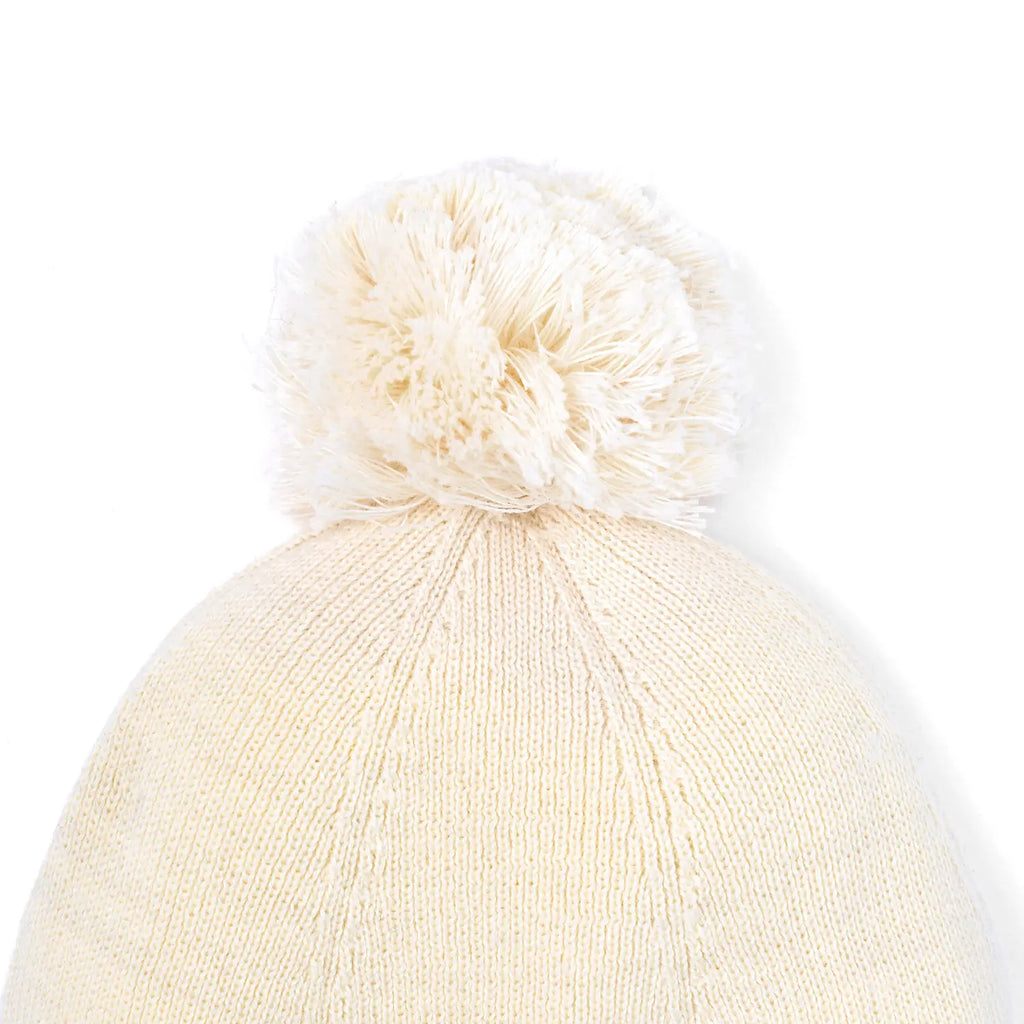 Knit Baby Pom Beanie in Cream