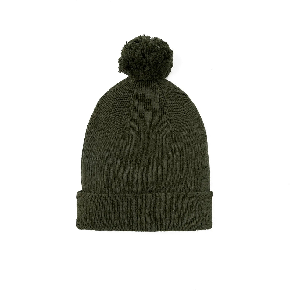 Knit Baby Pom Beanie in Forest Green