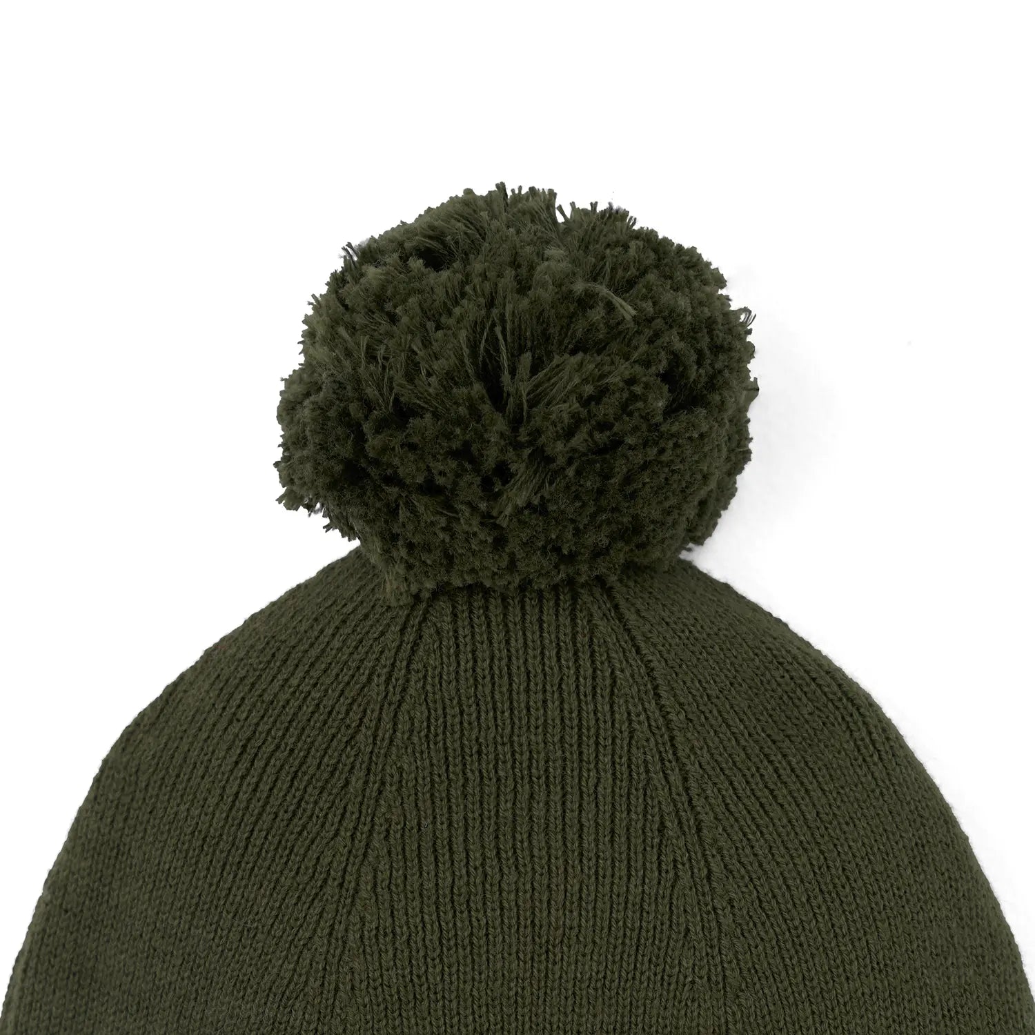 Knit Baby Pom Beanie in Forest Green