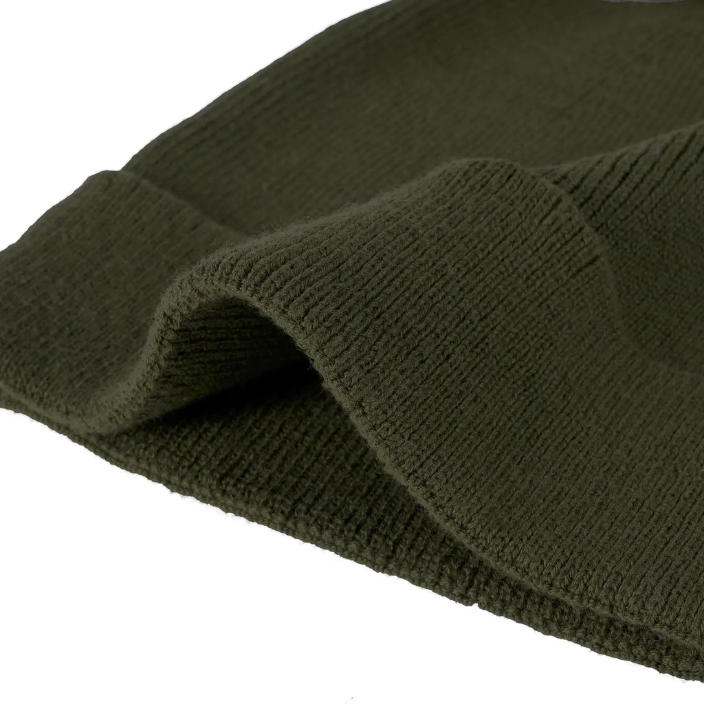 Knit Baby Pom Beanie in Forest Green