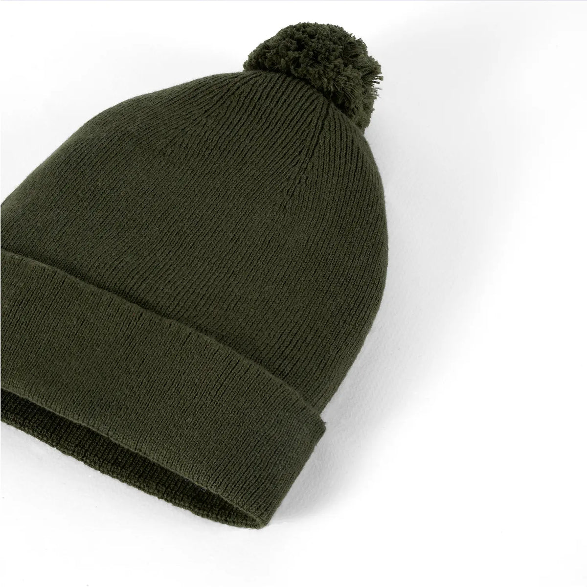 Knit Baby Pom Beanie in Forest Green