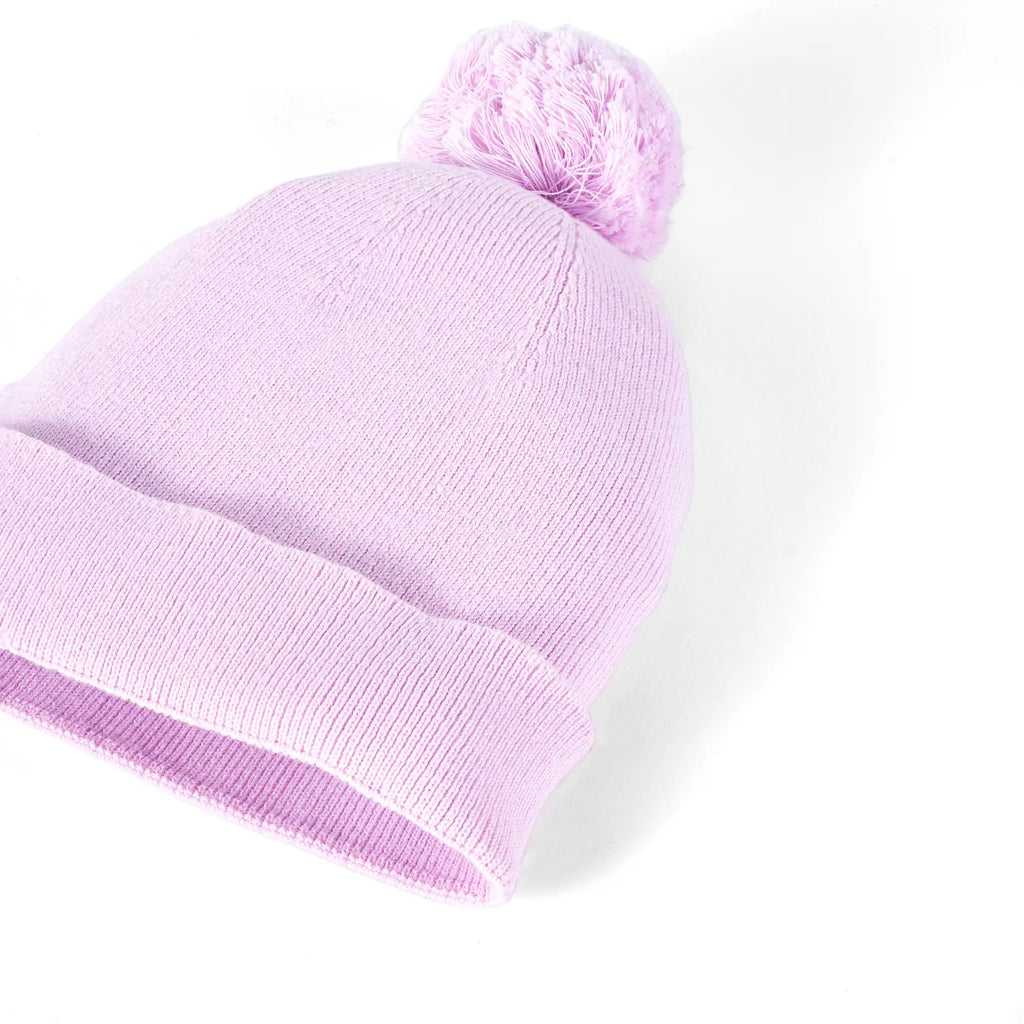 Knit Baby Pom Beanie in Lilac