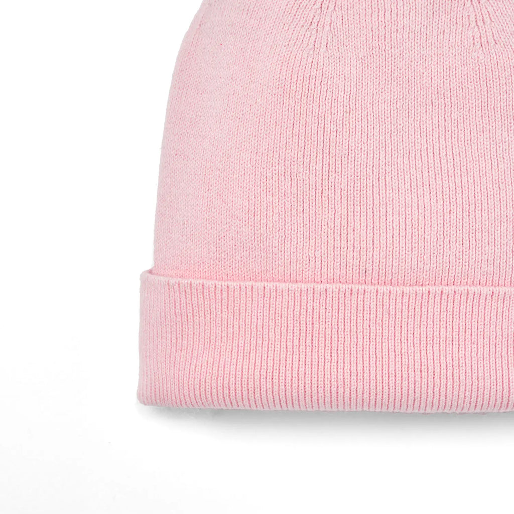 Knit Baby Pom Beanie in Pink