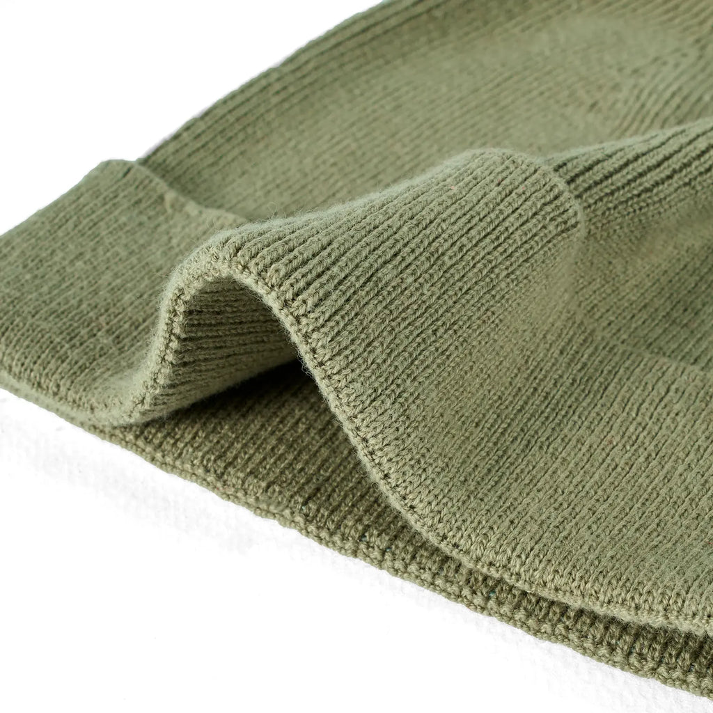 Knit Baby Pom Beanie in Sage Green