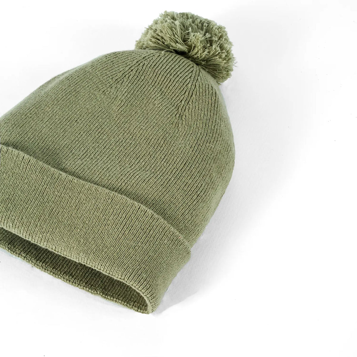 Knit Baby Pom Beanie in Sage Green