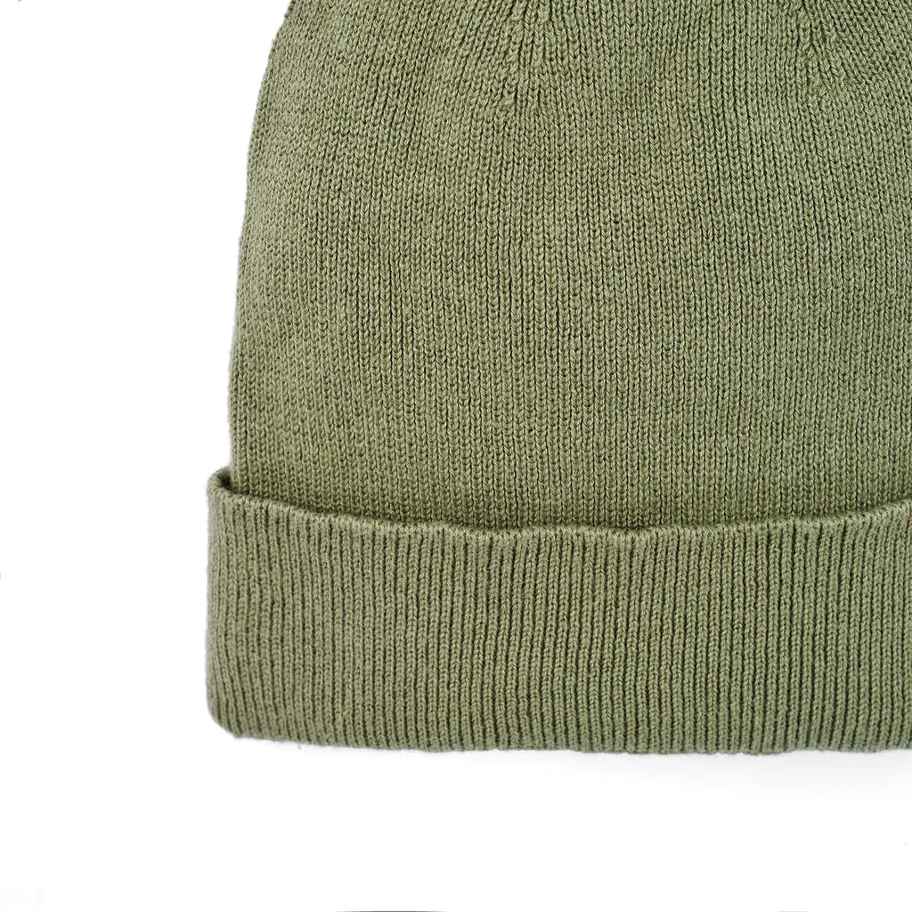 Knit Baby Pom Beanie in Sage Green