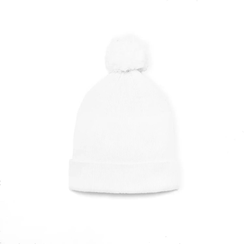 Knit Baby Pom Beanie in White