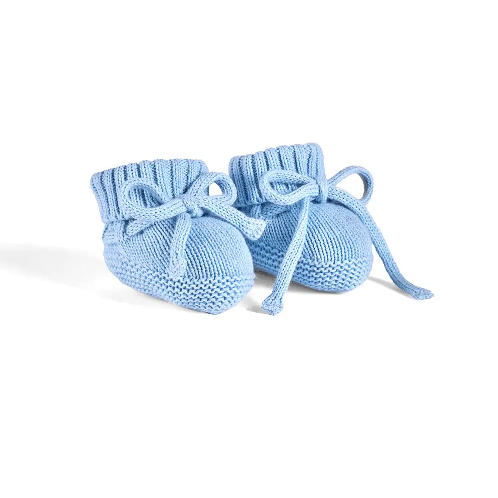 Knitted Booties in Baby Blue
