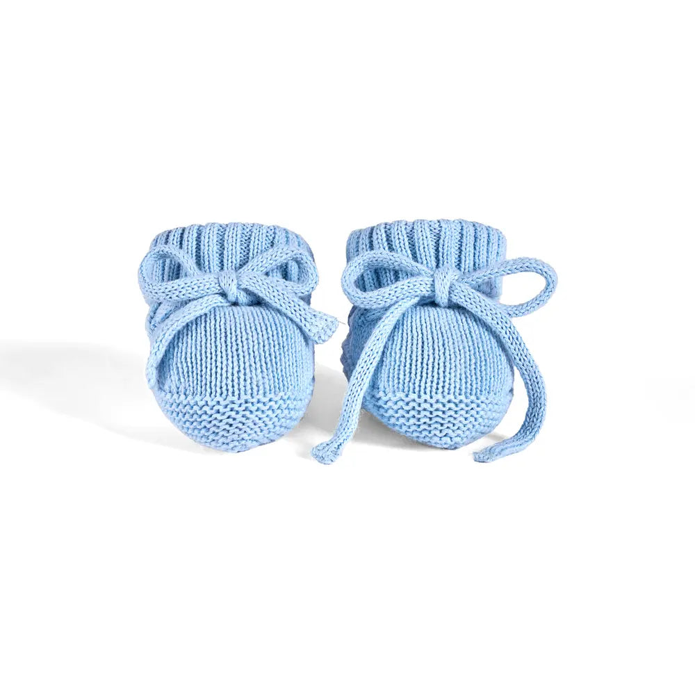 Knitted Booties in Baby Blue