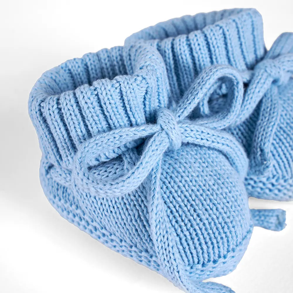 Knitted Booties in Baby Blue