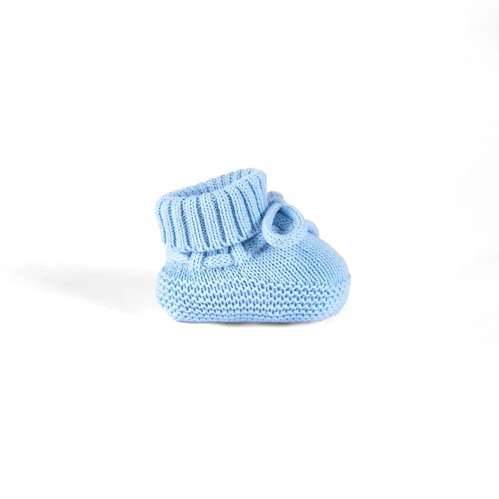 Knitted Booties in Baby Blue