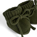 Knitted Booties in Forest Green