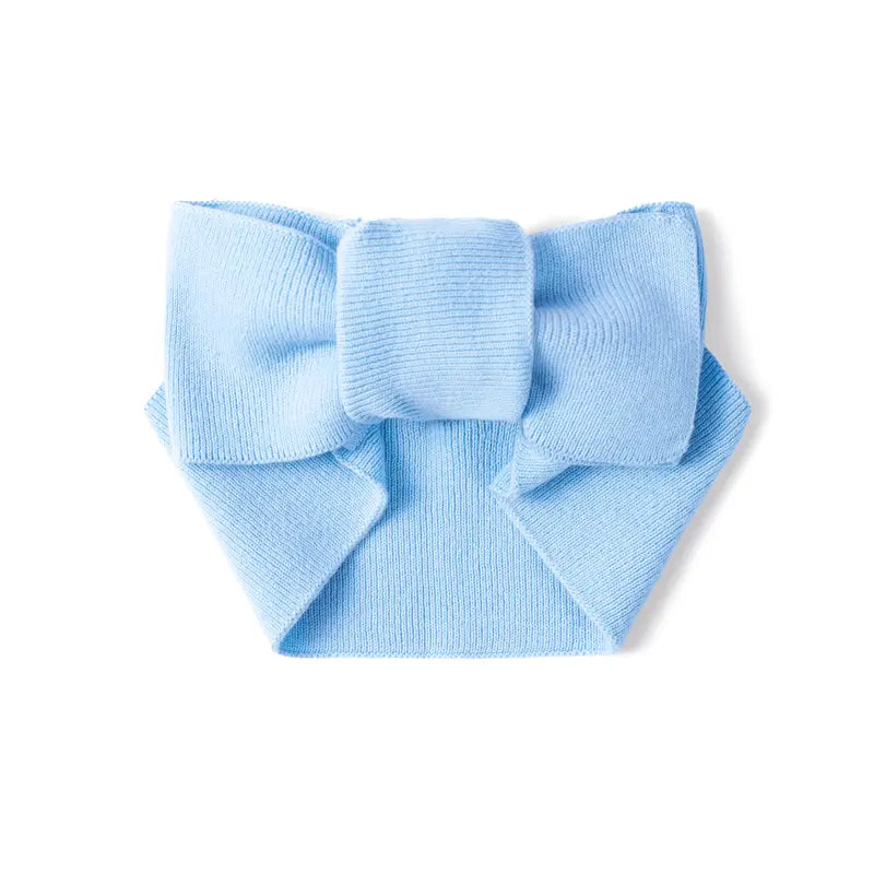 Knitted Oversized Topknot in Baby Blue
