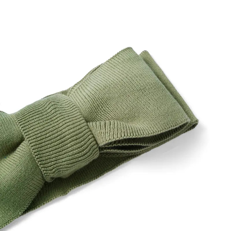Knitted Oversized Topknot in Sage Green