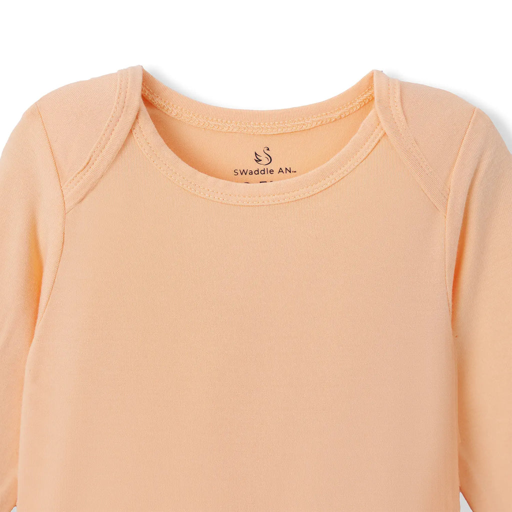 Long Sleeve Baby Bodysuit in Peach Fuzz