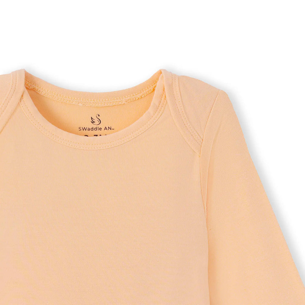 Long Sleeve Baby Bodysuit in Peach Fuzz