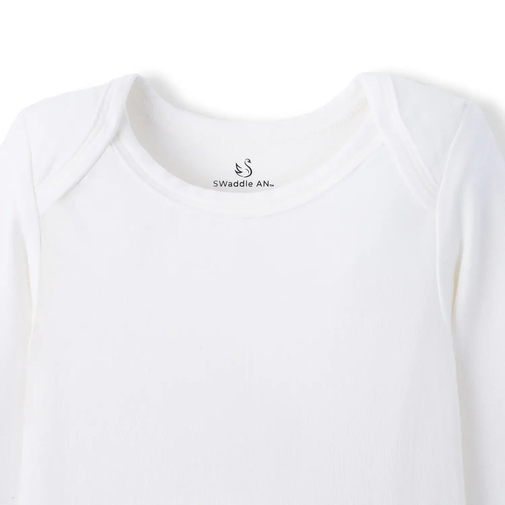 Long Sleeve Baby Bodysuit in White