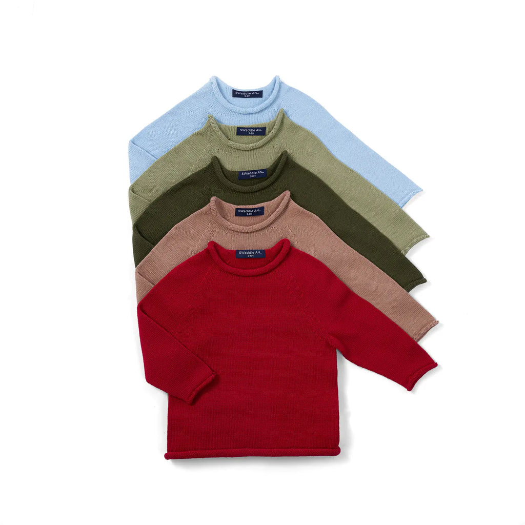 Knit Rollneck Baby Sweater in Mocha