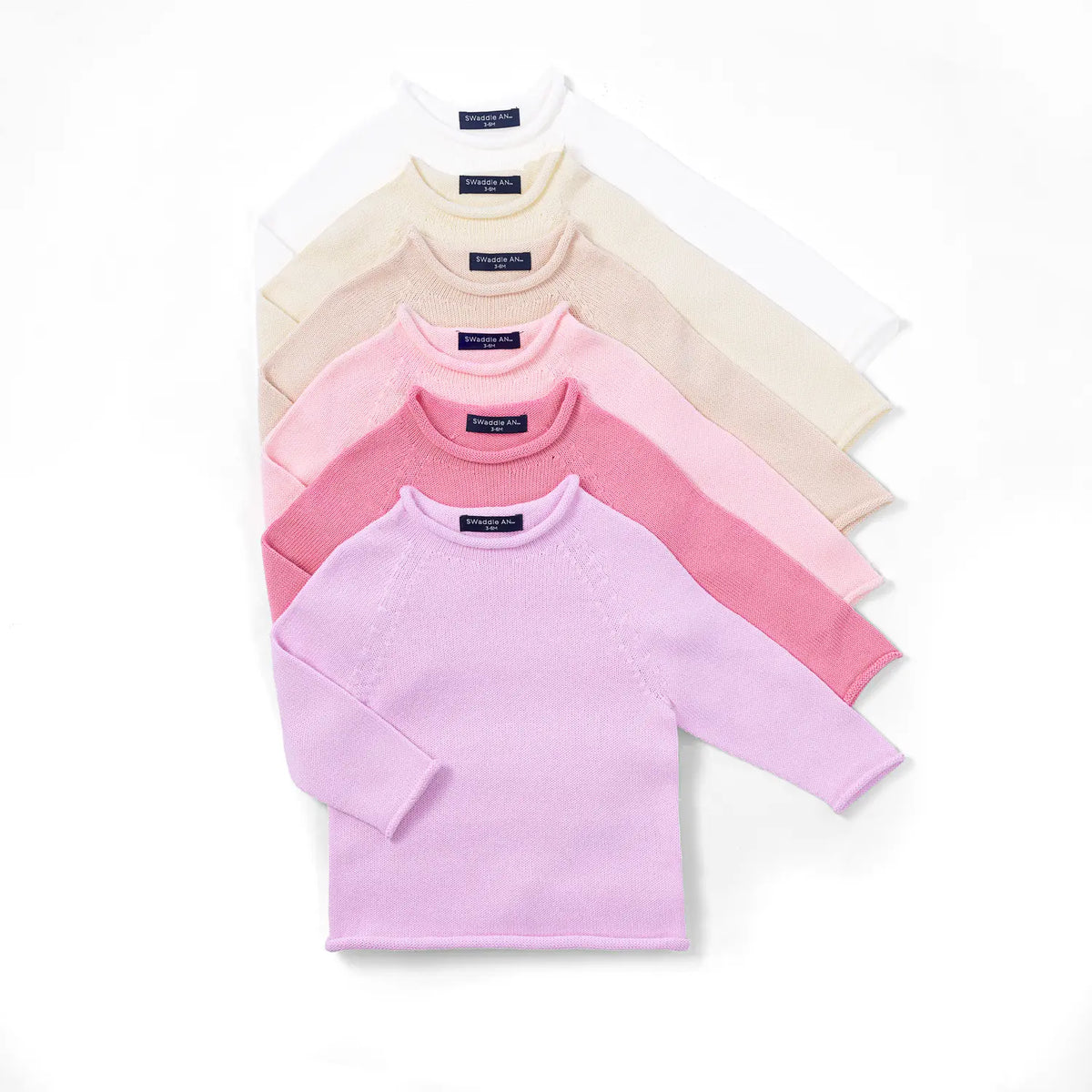 Knit Rollneck Baby Sweater in Beige