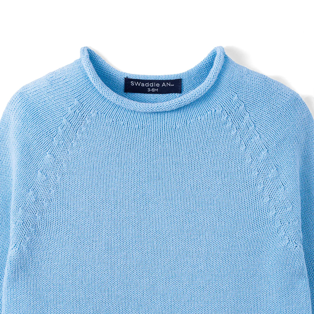 Knit Rollneck Baby Sweater in Baby Blue