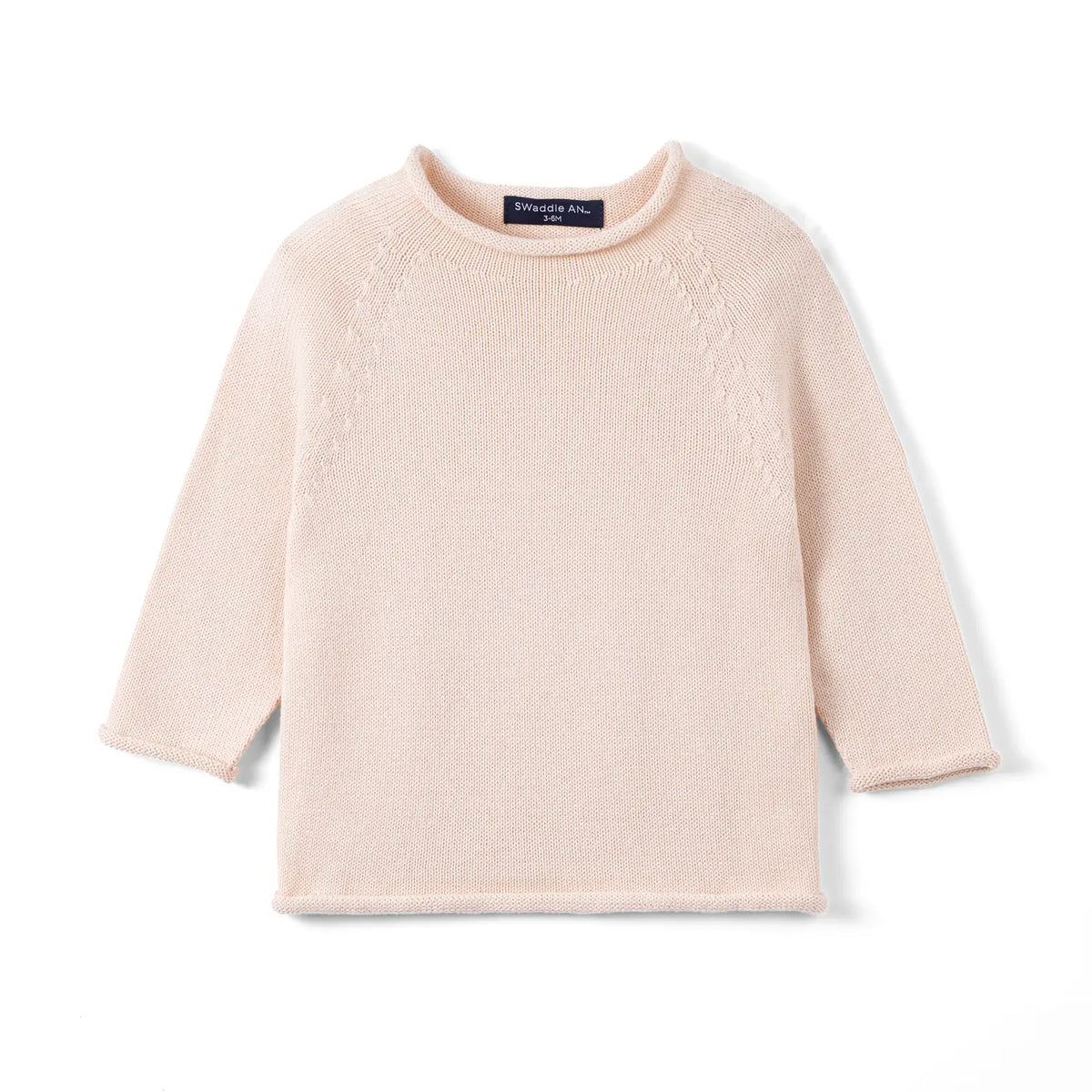 Knit Rollneck Baby Sweater in Beige