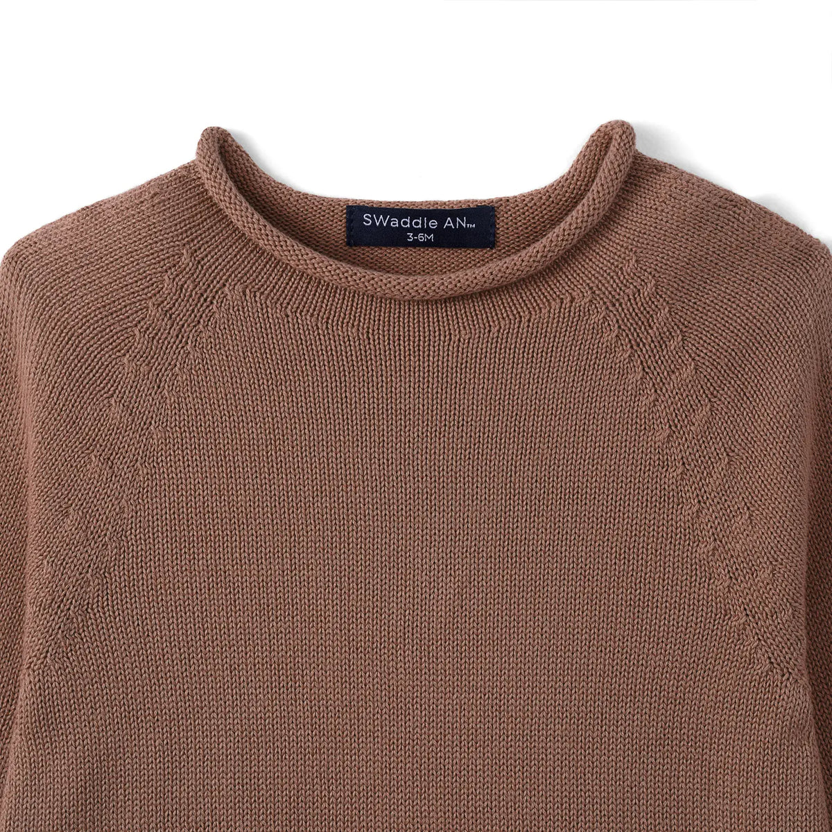 Knit Rollneck Baby Sweater in Mocha