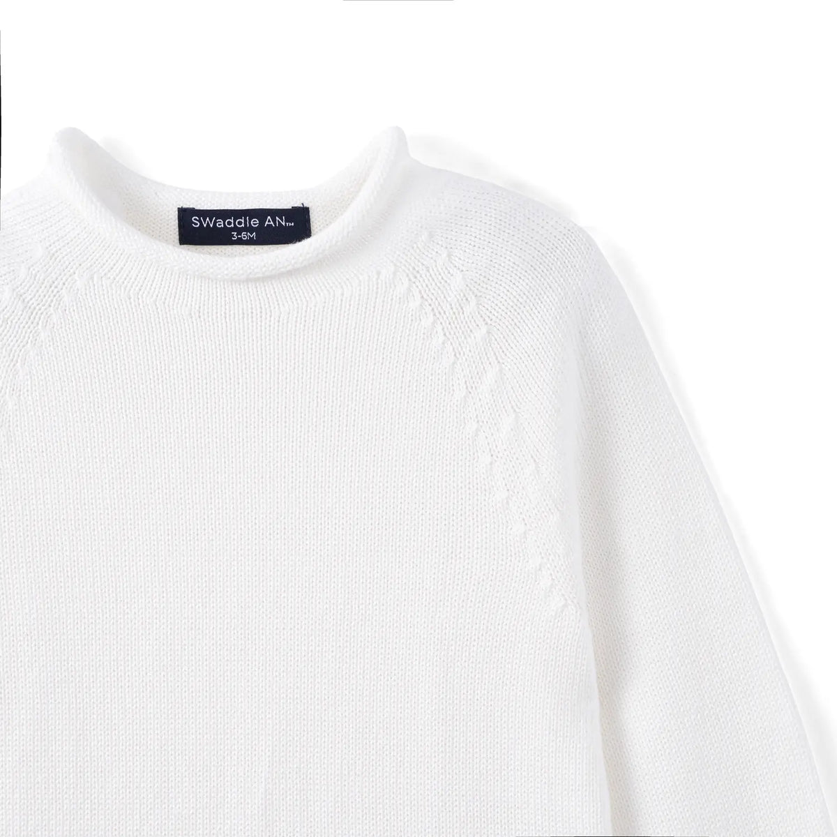 Knit Rollneck Baby Sweater in White