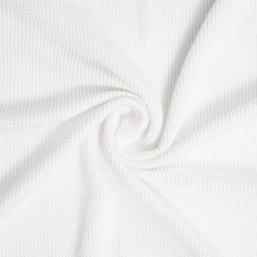 Ruffled Edge Knit Baby Blanket in White