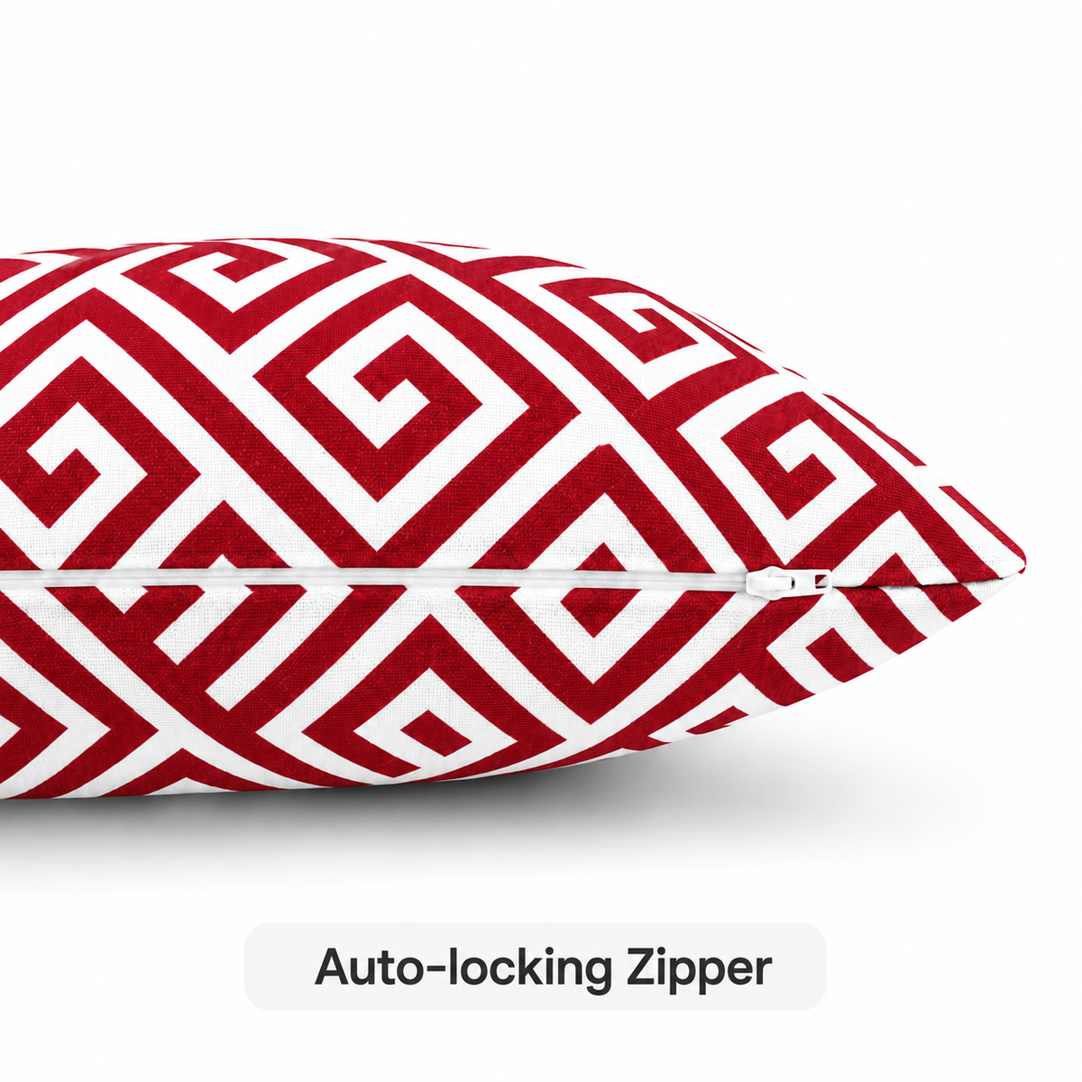 Red Greek Key Outdoor Pillow Covers (Set of 2)