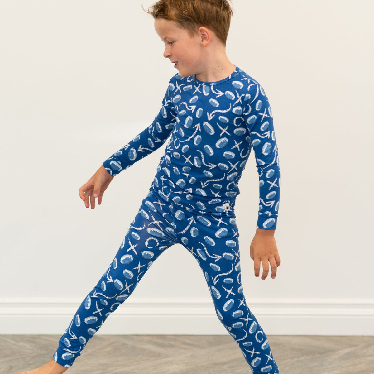 Blue Football Playbook- Big Kid Pajama